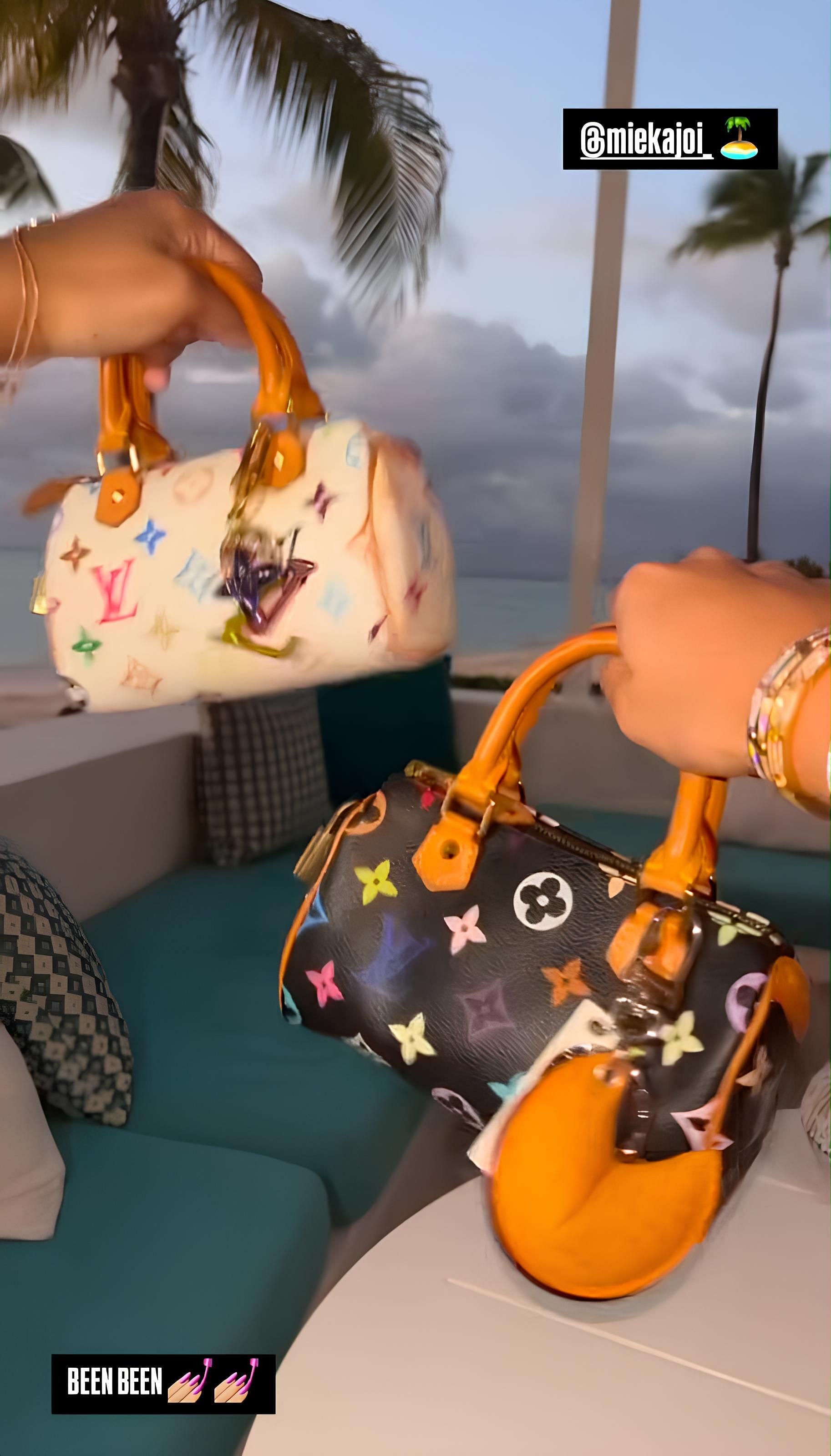 Rose&#039;s ex and Alaina Rose showing off Louis Vuitton bags on vacation - Source: Instagram