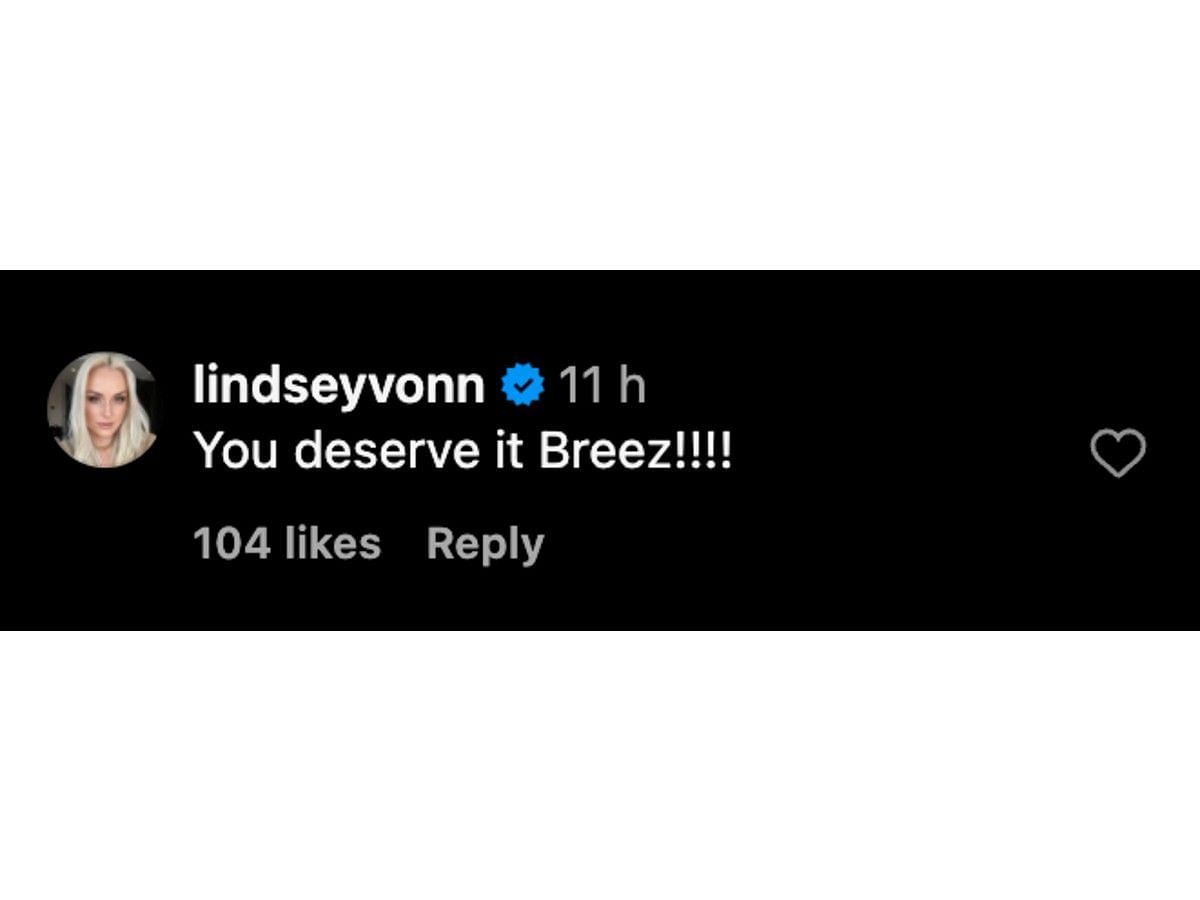 Lindsey Vonn&#039;s comment on Instagram