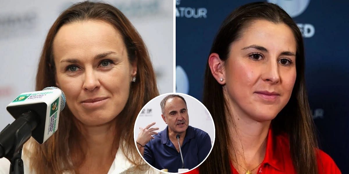 Martina Hingis (L), Belinda Bencic (R) &amp; Ivan Bencic (Inset) (Source - GETTY)