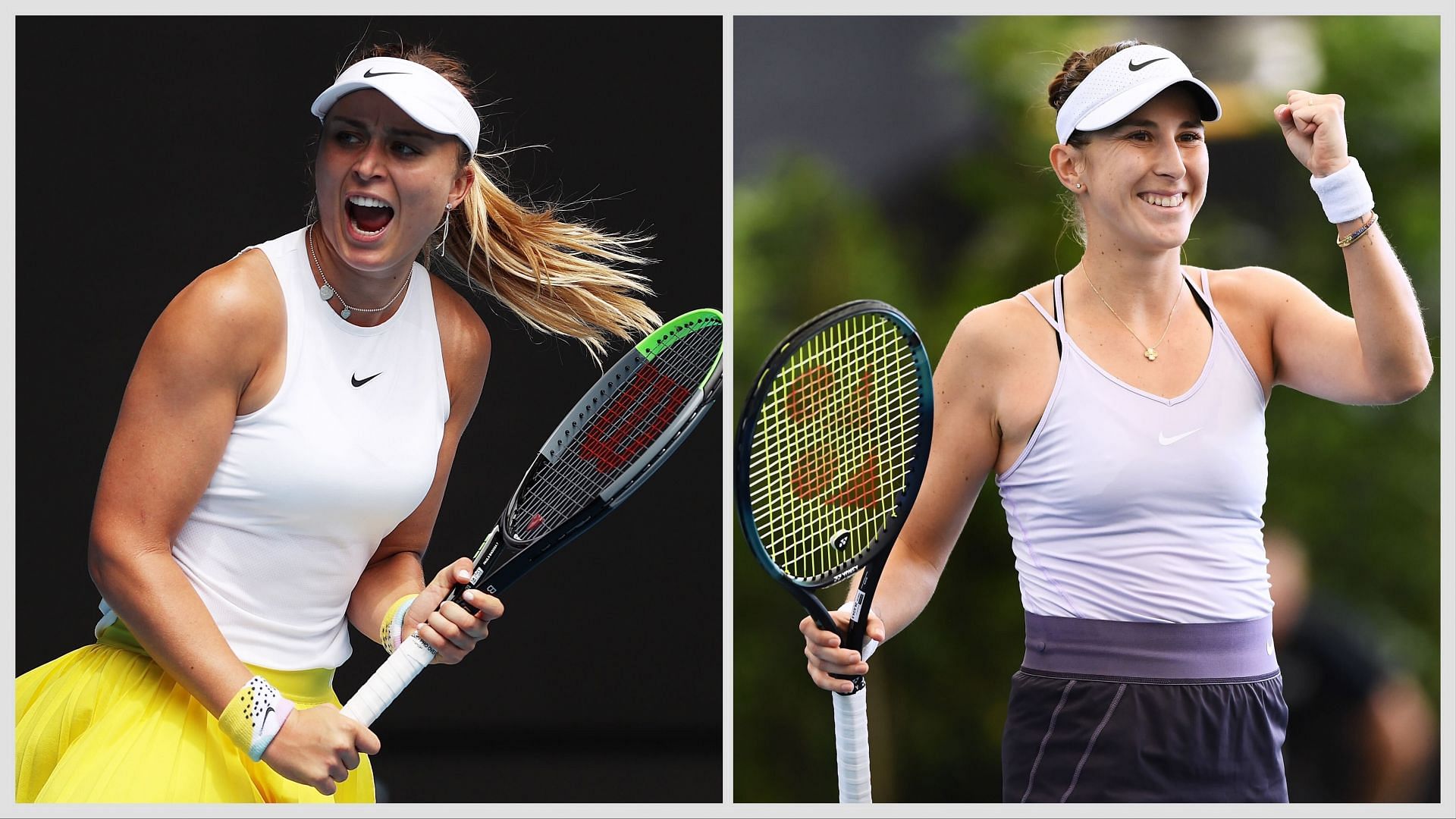 Paula Badosa and Belinda Bencic will be in action on Day 1 of the Dubai Tennis Championships 2025. (Photos: Getty)