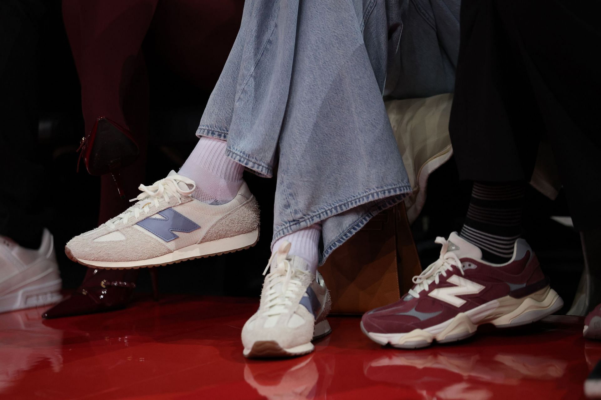 Cameron Brink sporting New Balance sneakers at NBA Paris - Source: Getty