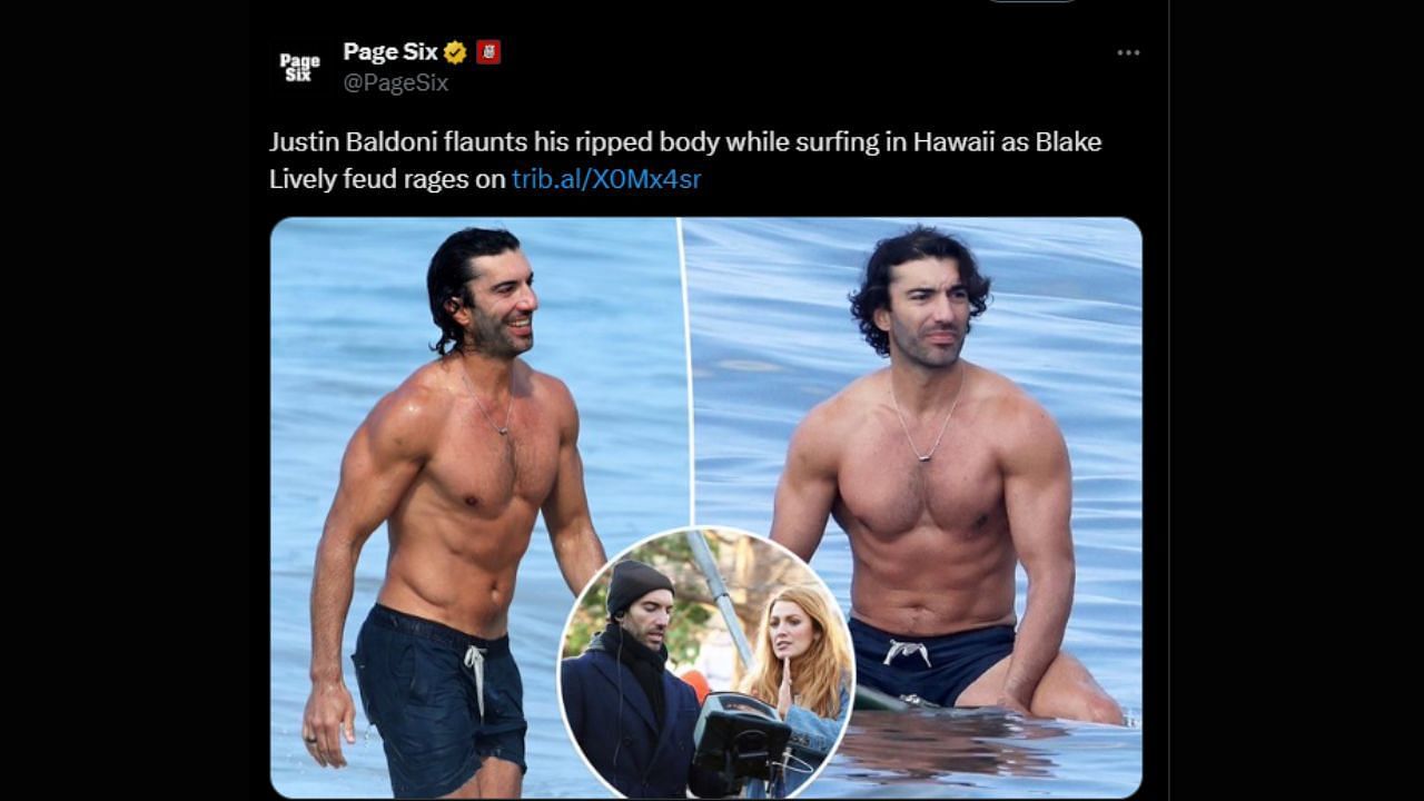 Justin Baldoni in Hawaii (image via X/@PageSix)