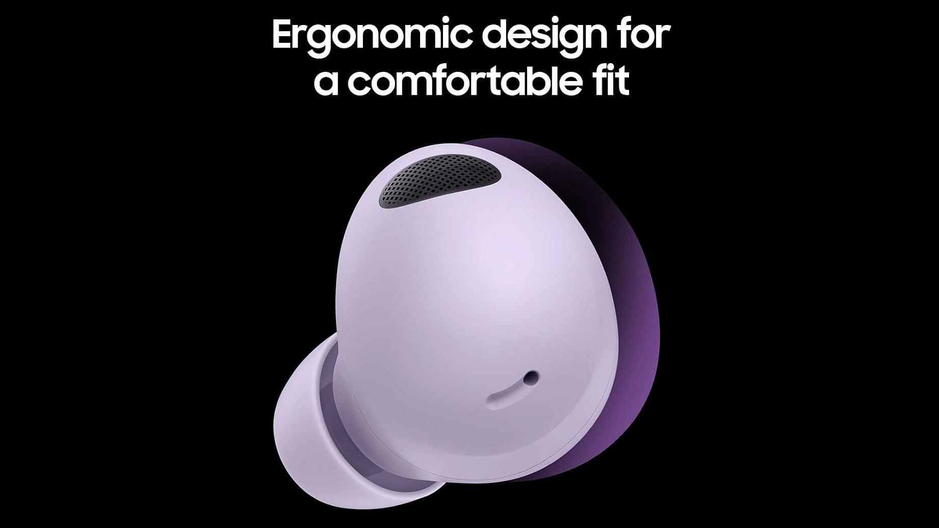 The Samsung Galaxy Buds2 Pro has an ergonomic fit (Image via Samsung)