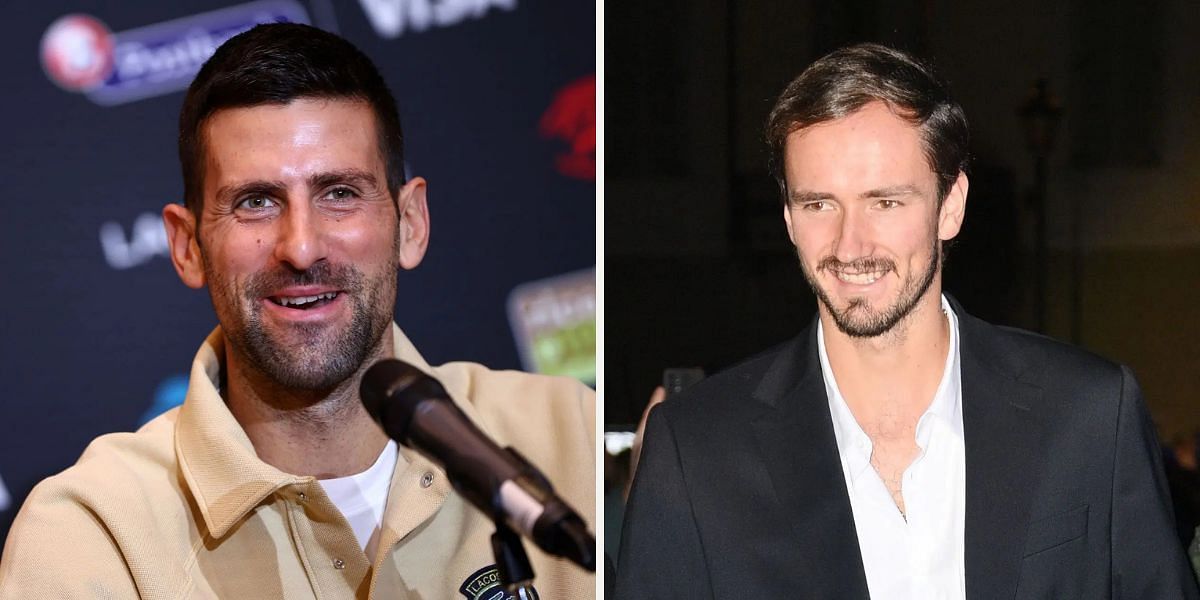 Novak Djokovic (left), Daniil Medvedev (right), Sources: Getty