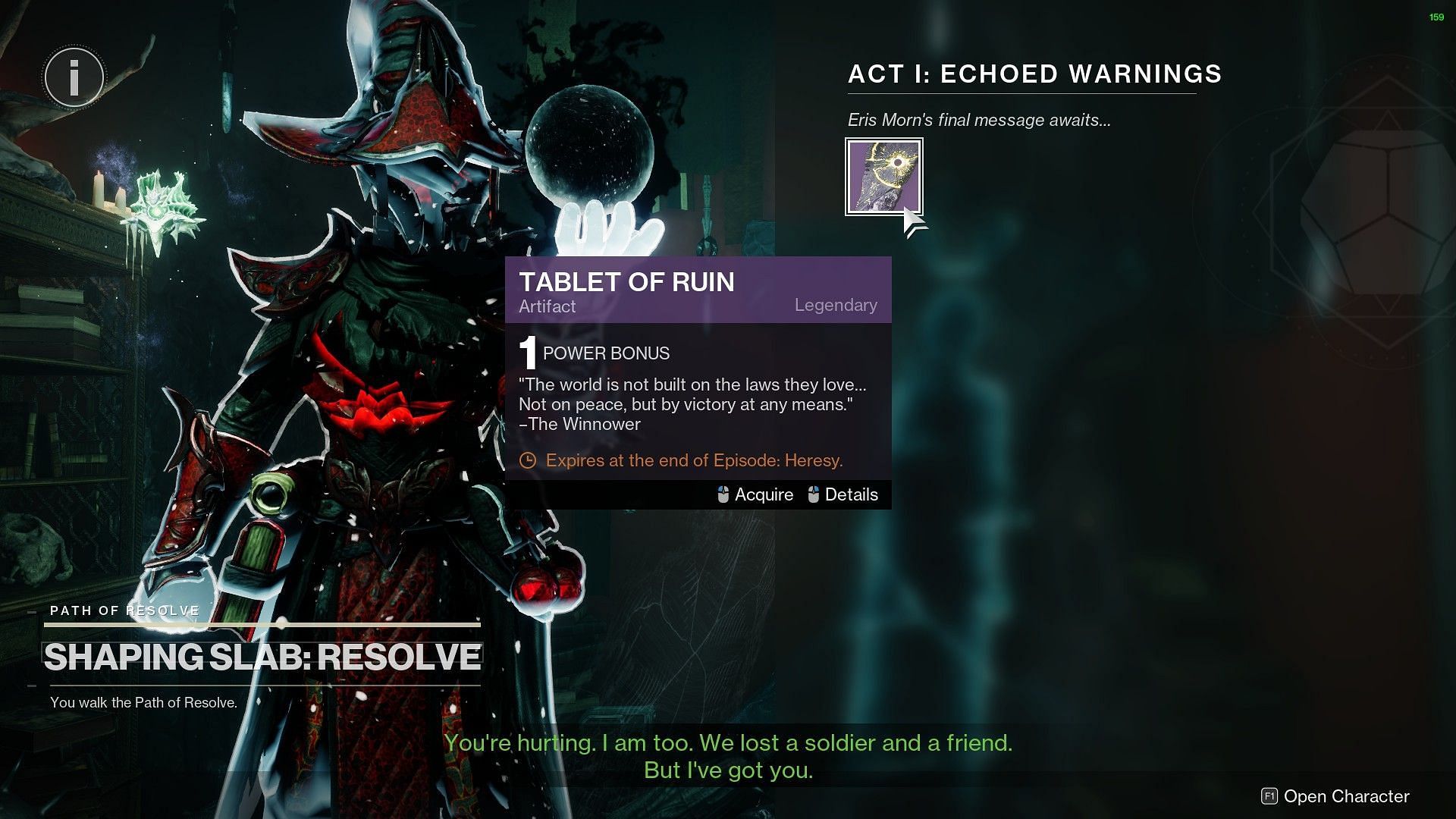 Tablet of Ruin artifact (Image via Bungie)