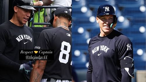 Luis Gil shared a photo of an exchange with himself and Aaron Judge on his Instagram story (Photo Source: IMAGN / @thegil81)
