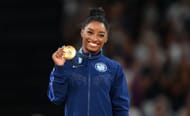 Simone Biles of Team United States during the 2024 Summer Olympic Games in Paris, France. (Photo via Getty Images)