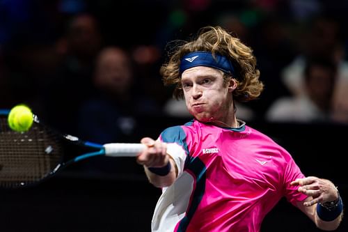 Andrey Rublev in action at the ABN AMRO Open (Image Source: Getty)