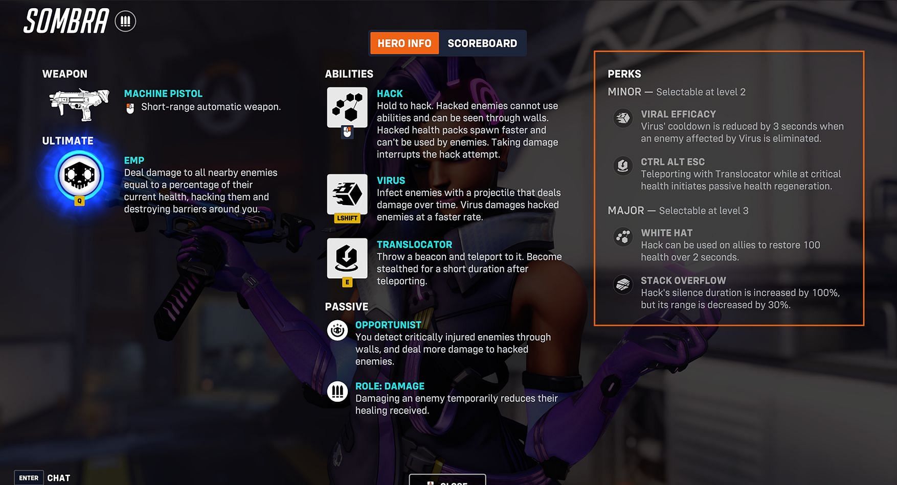 Sombra perks in Overwatch 2 (Image via Blizzard Entertainment)