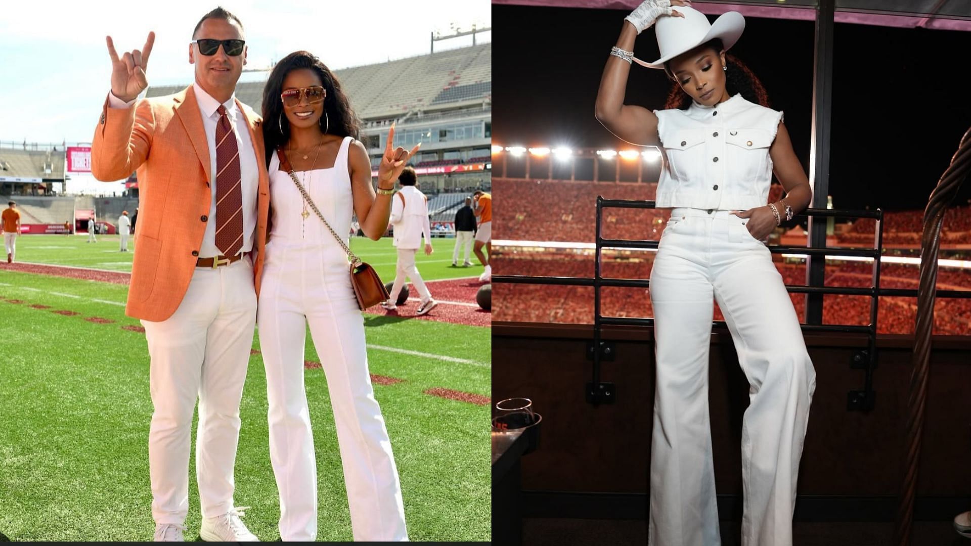 Texas coach Steve Sarkisian and his wife, Loreal Sarkisian (Loreal