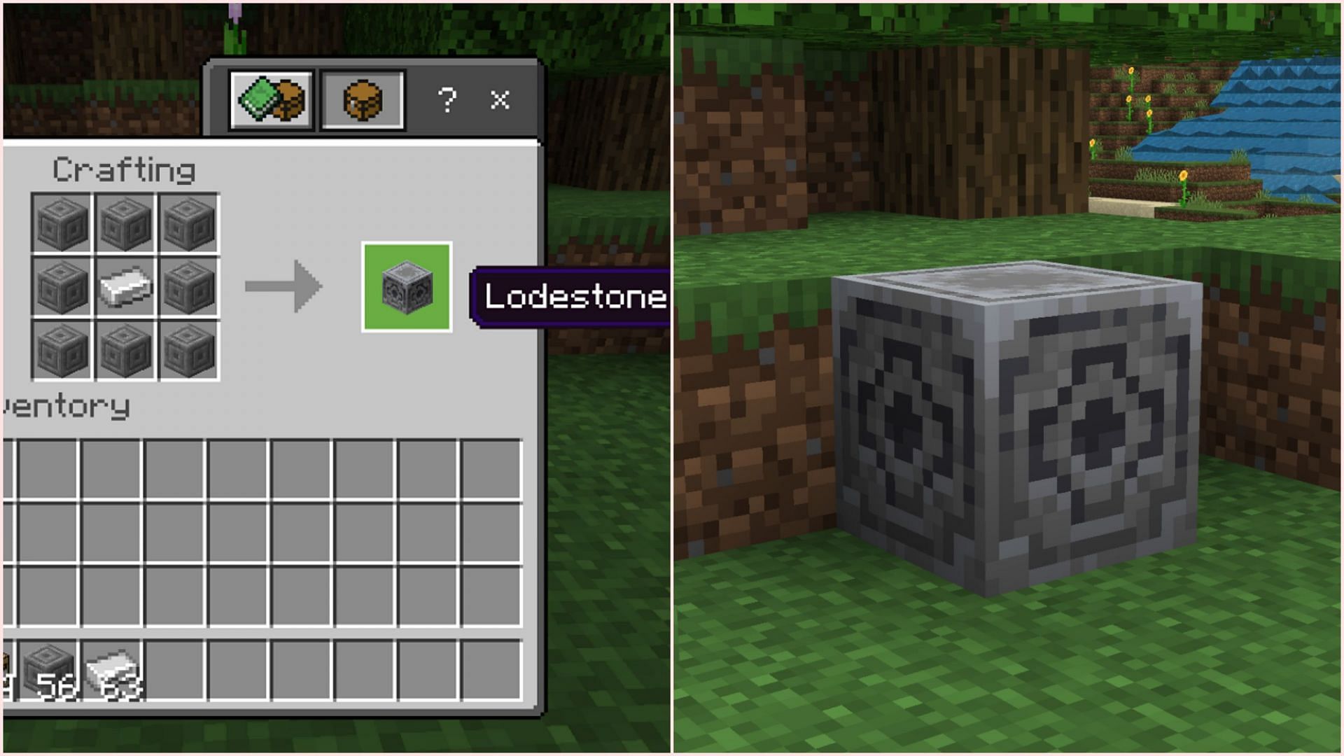 Lodestone&#039;s recipe change will make locating explored areas a lot easier (Image via Sportskeeda Gaming/Mojang)