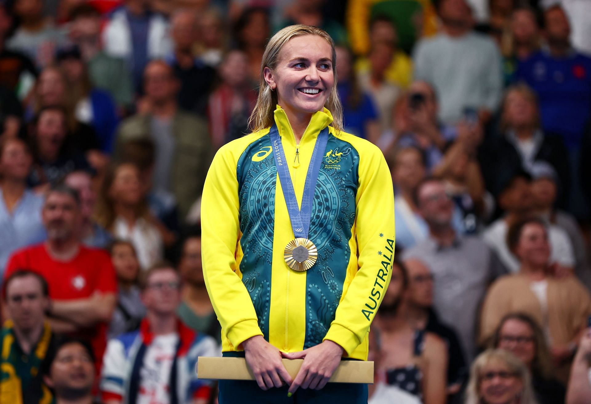 Ariarne Titmus at Paris Olympics (Photo by Maddie Meyer/Getty Images)