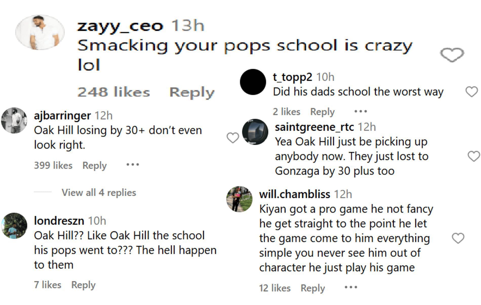 Fans react to Kiyan Anthony beating Oak Hill Academy (Source: Instagram/ sportcenternext)