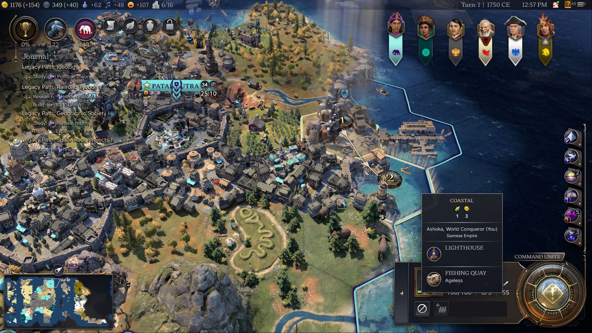 Move Land Units onto water like this (Image via 2K)