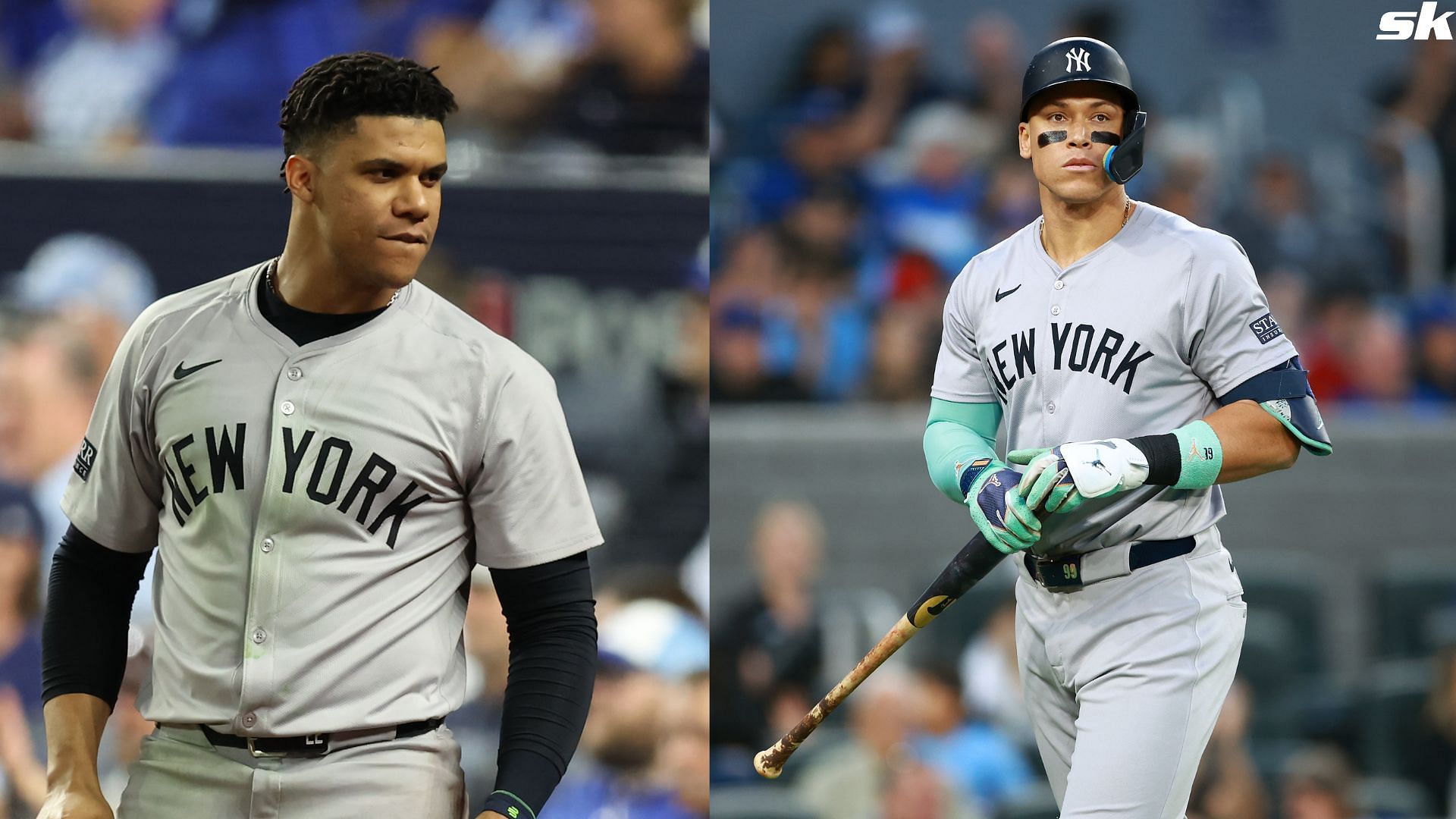 Aaron Judge of the New York Yankees looks on during the third inning against the Seattle Mariners at T-Mobile Park (Source: Getty)