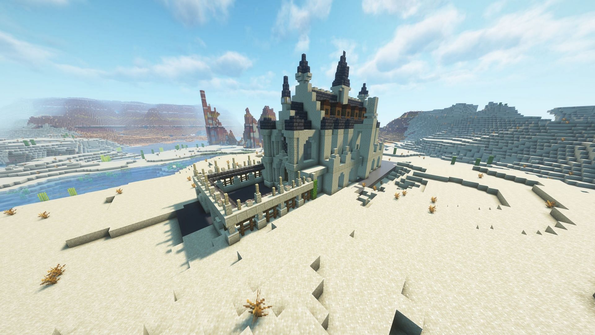 Desert castles can be a great safe haven in the barren biome (Image via Mojang Studios || Sportskeeda Gaming)