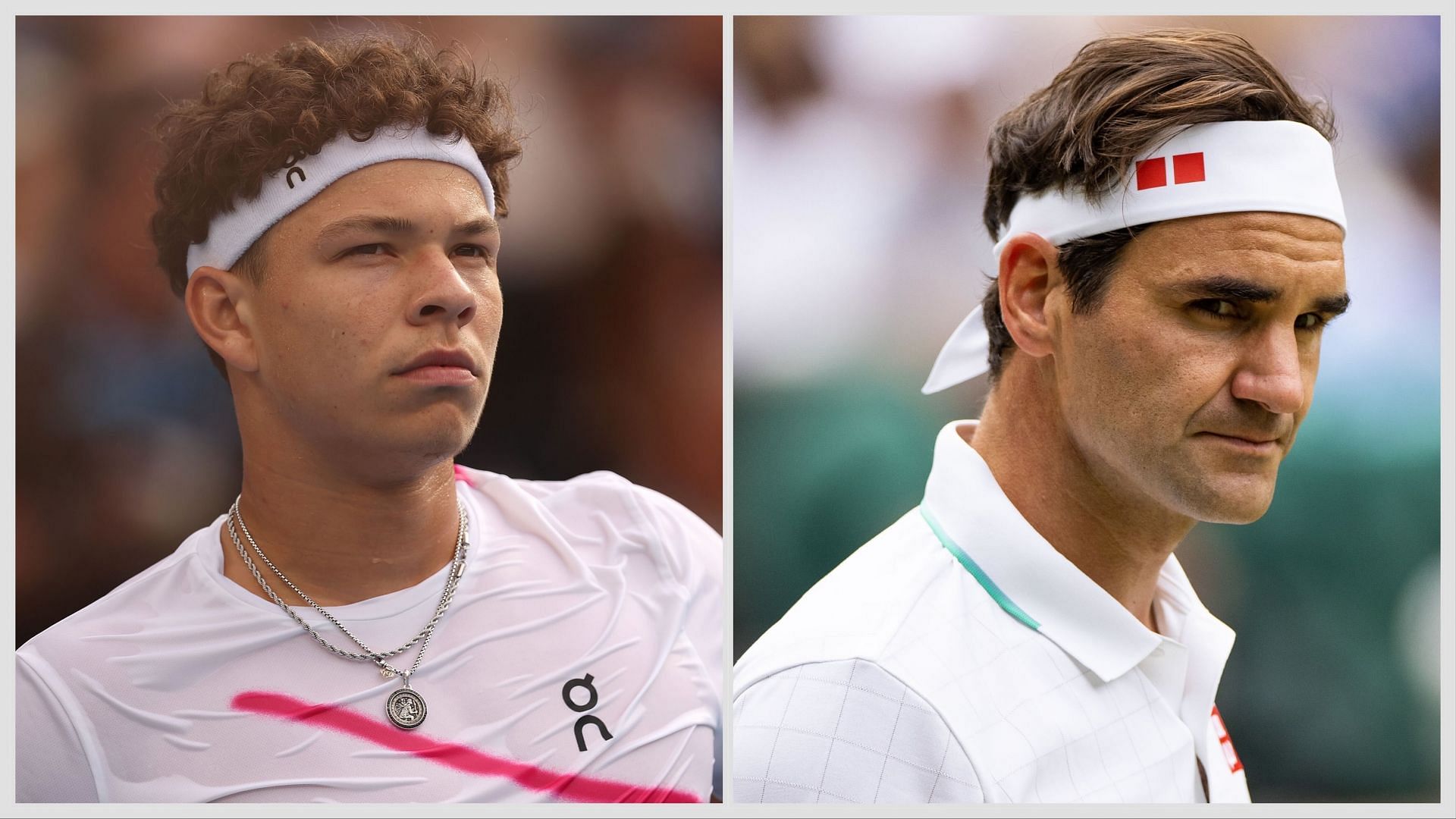 Ben Shelton; Roger Federer - Source: Getty