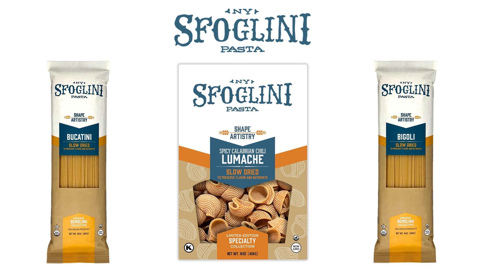 Sfoglini introduces bigoli, bucatini, and limited-edition Spicy Calabrian Chili Lumache (Image via Sfoglini)