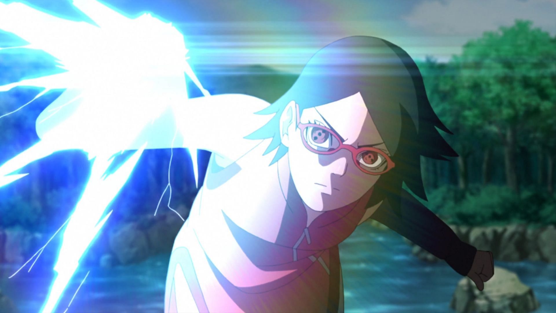 Sarada is yet to show her Mangekyo Sharingan in Two Blue Vortex (Image via Studio Pierrot)