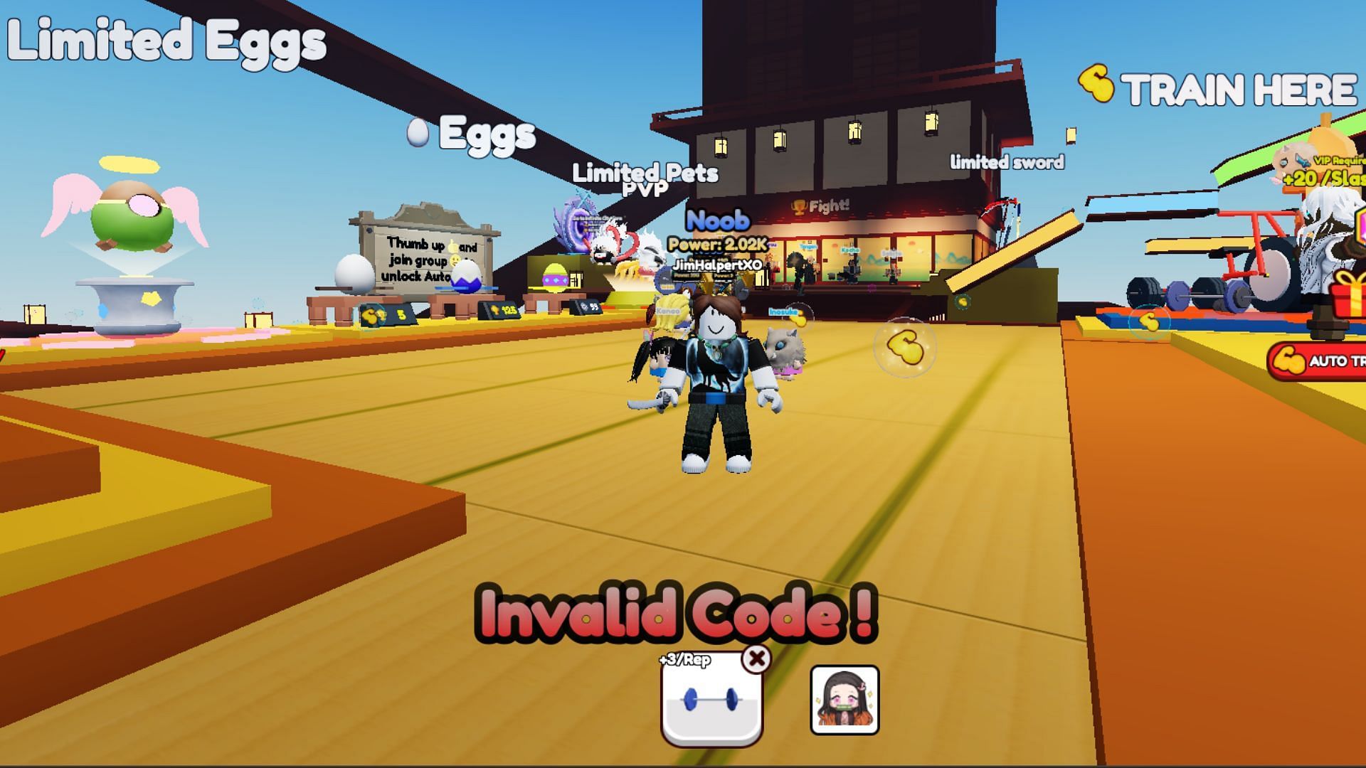 Note the capitalization of the letters when redeeming codes (Image via Roblox)