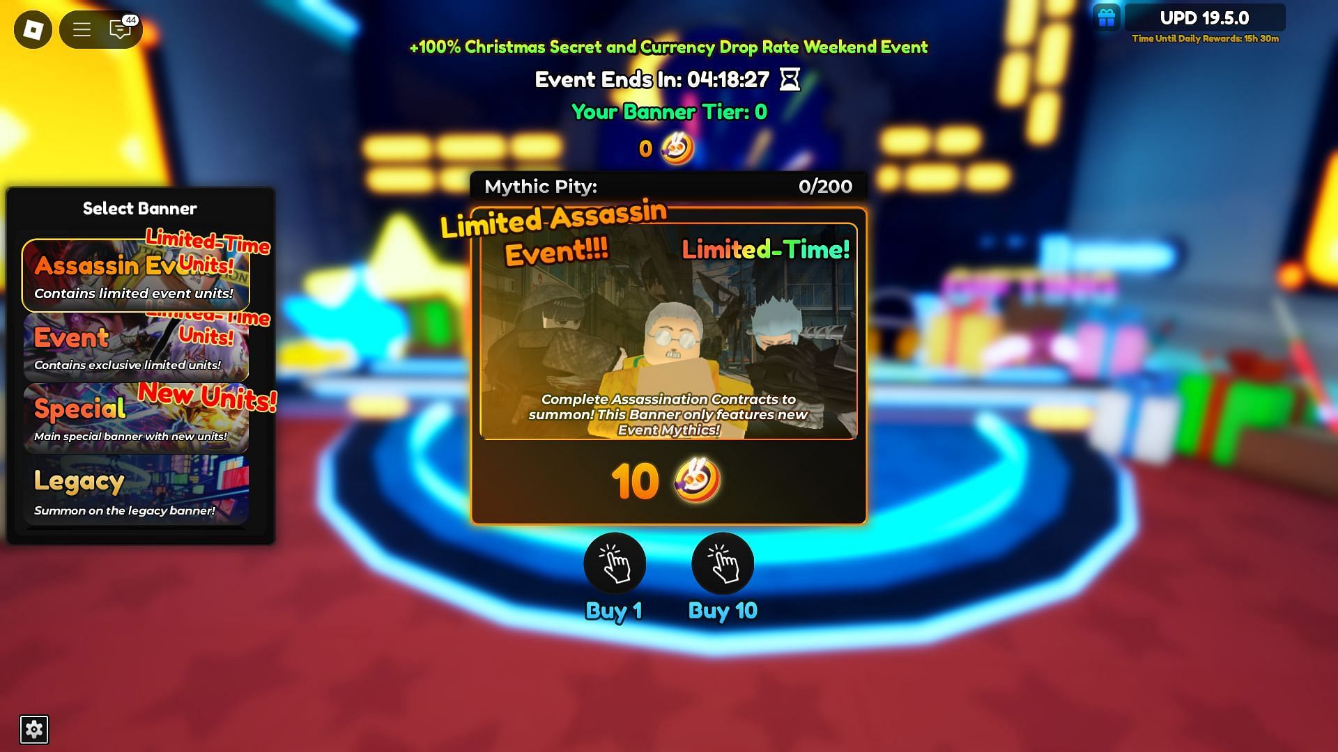 You can spend the tokens to summon new units (Image via Roblox)