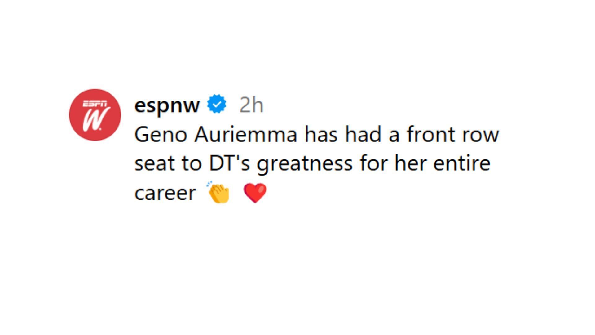 ESPNW caption (Image Source: @espnw/Instagram)