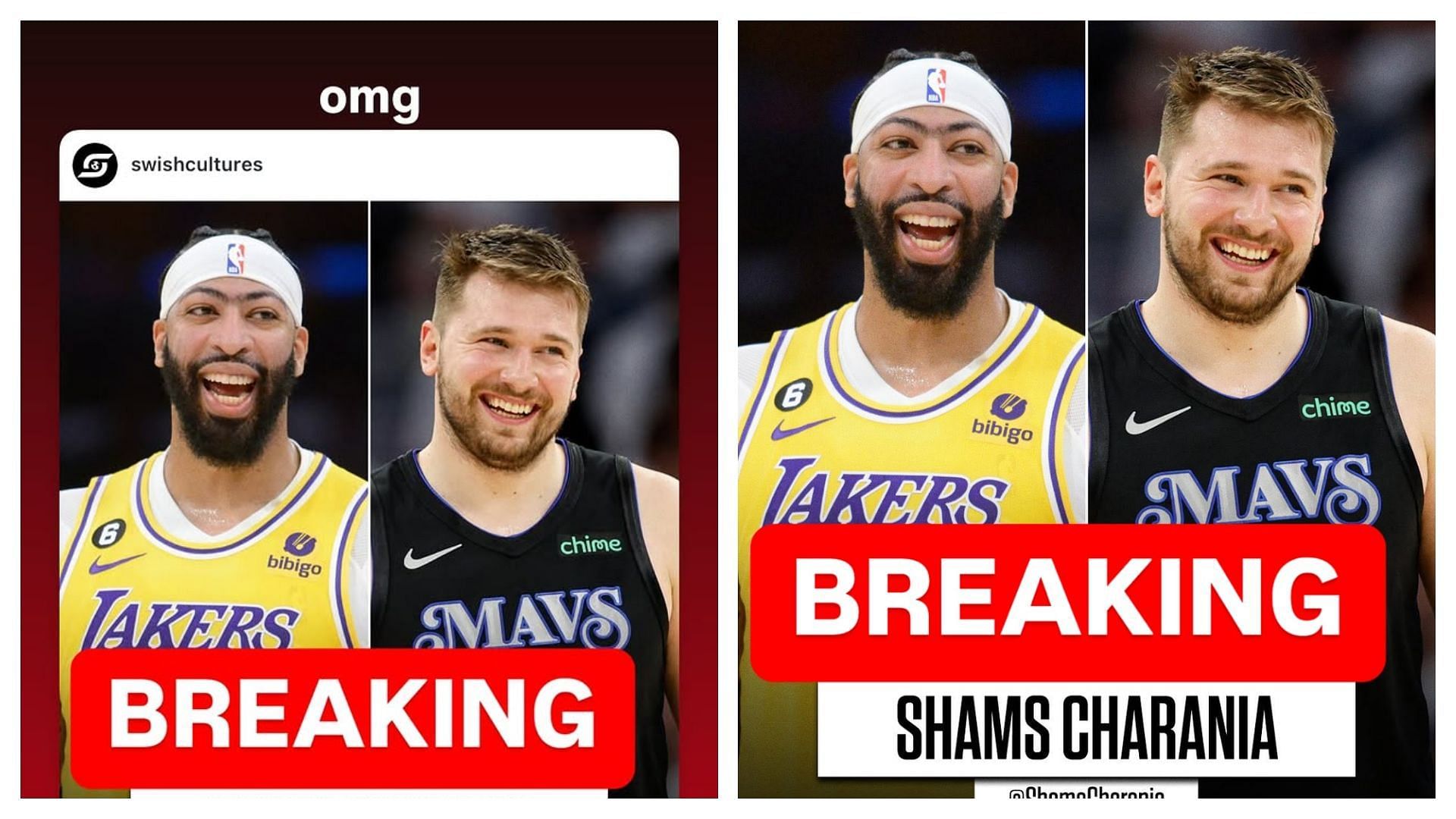 Shaqir O&rsquo;Neal reacts to the Luka Doncic-Anthony Davis deal (Image via Instagram/@shaqironeall)