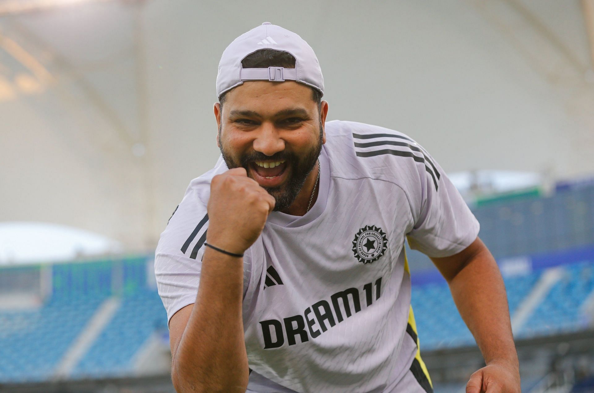 Rohit Sharma during a training session in Dubai during Champions Trophy 2025. (Image: BCCI/X)