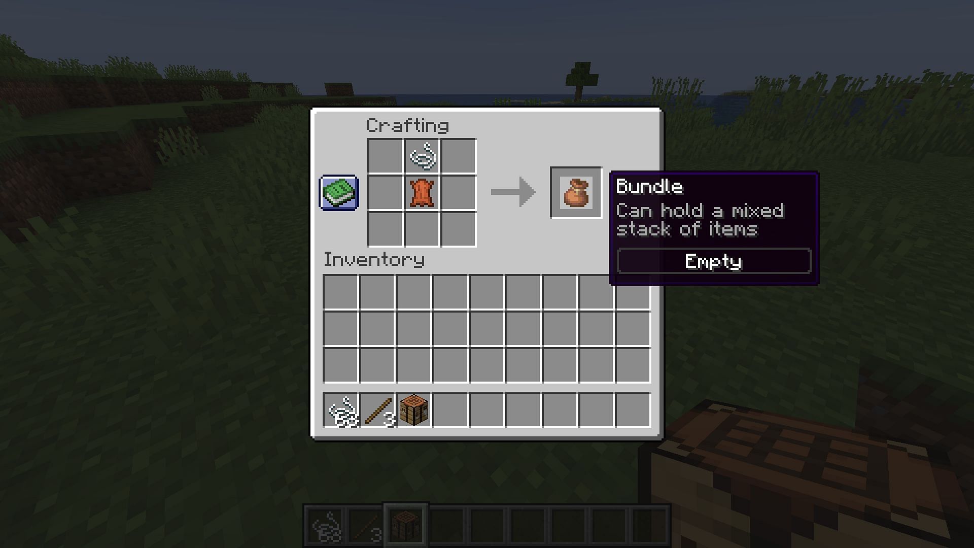 Bundles are great for storing a stack of multiple items (Image via Sportskeeda Gaming/Mojang)