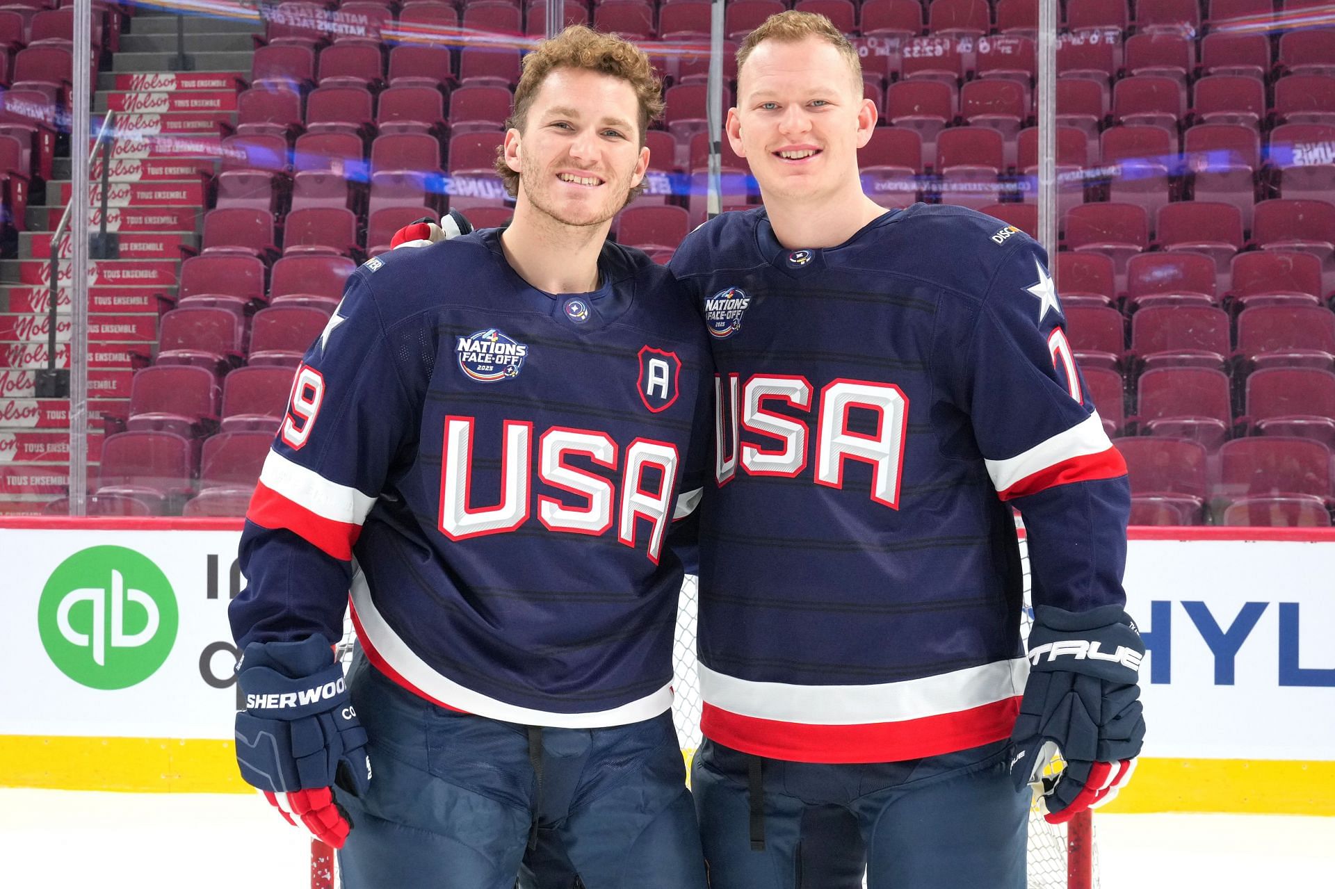 Matthew Tkachuk #19 (left) and &lt;a href=&#039;https://www.sportskeeda.com/us/nhl/brady-tkachuk&#039; target=&#039;_blank&#039; rel=&#039;noopener noreferrer&#039;&gt;Brady Tkachuk&lt;/a&gt; #7 (right) of Team United States pose for the 2025 NHL 4 Nations Face-Off Media Day. (Credits: Getty)