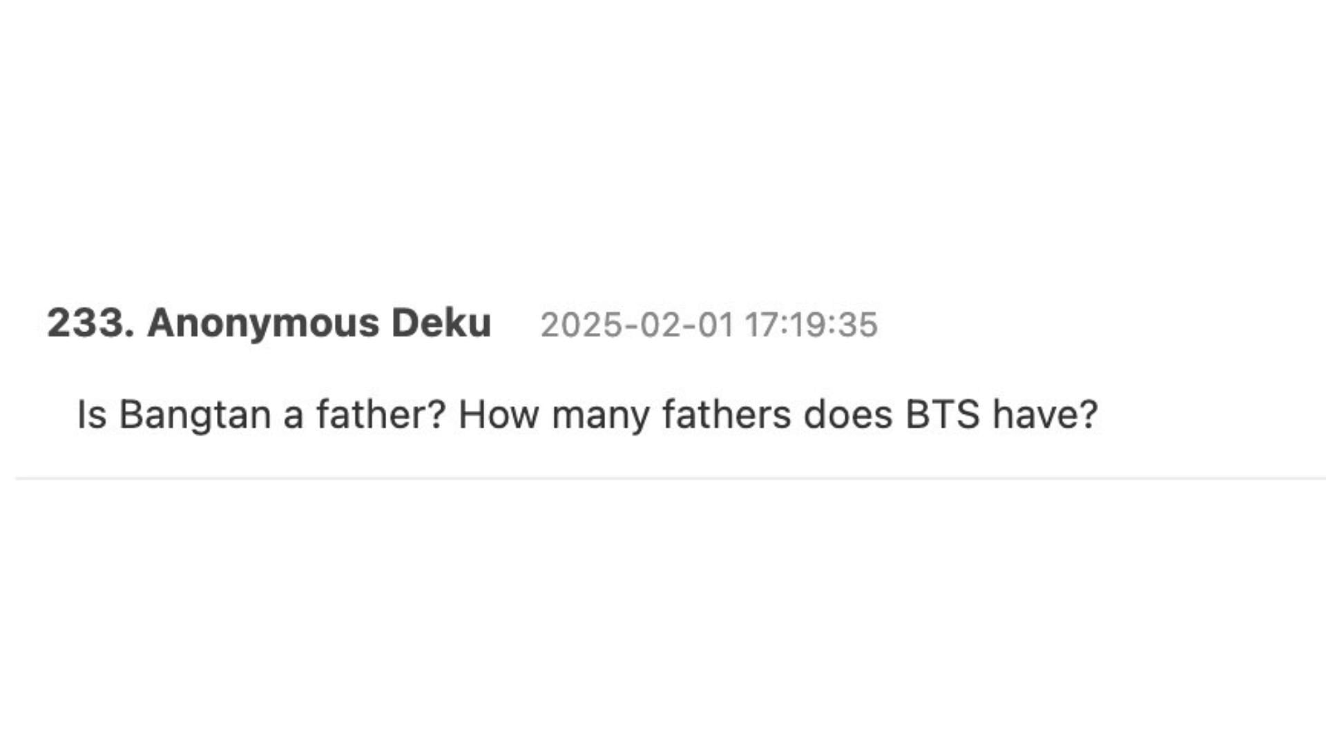 A netizen commented on TheQoo. (Image via screenshot/TheQoo website)