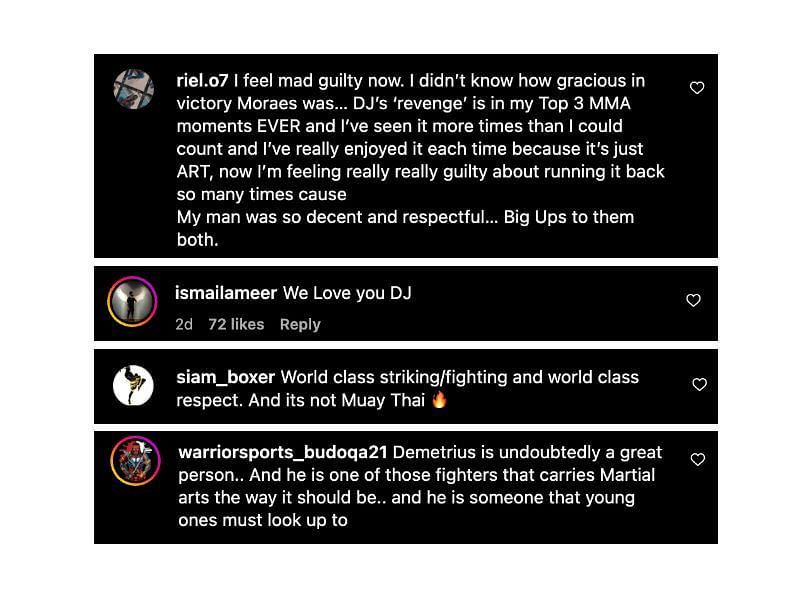 Screenshot of fans&#039; comments. [ONE Championship/Instagram]