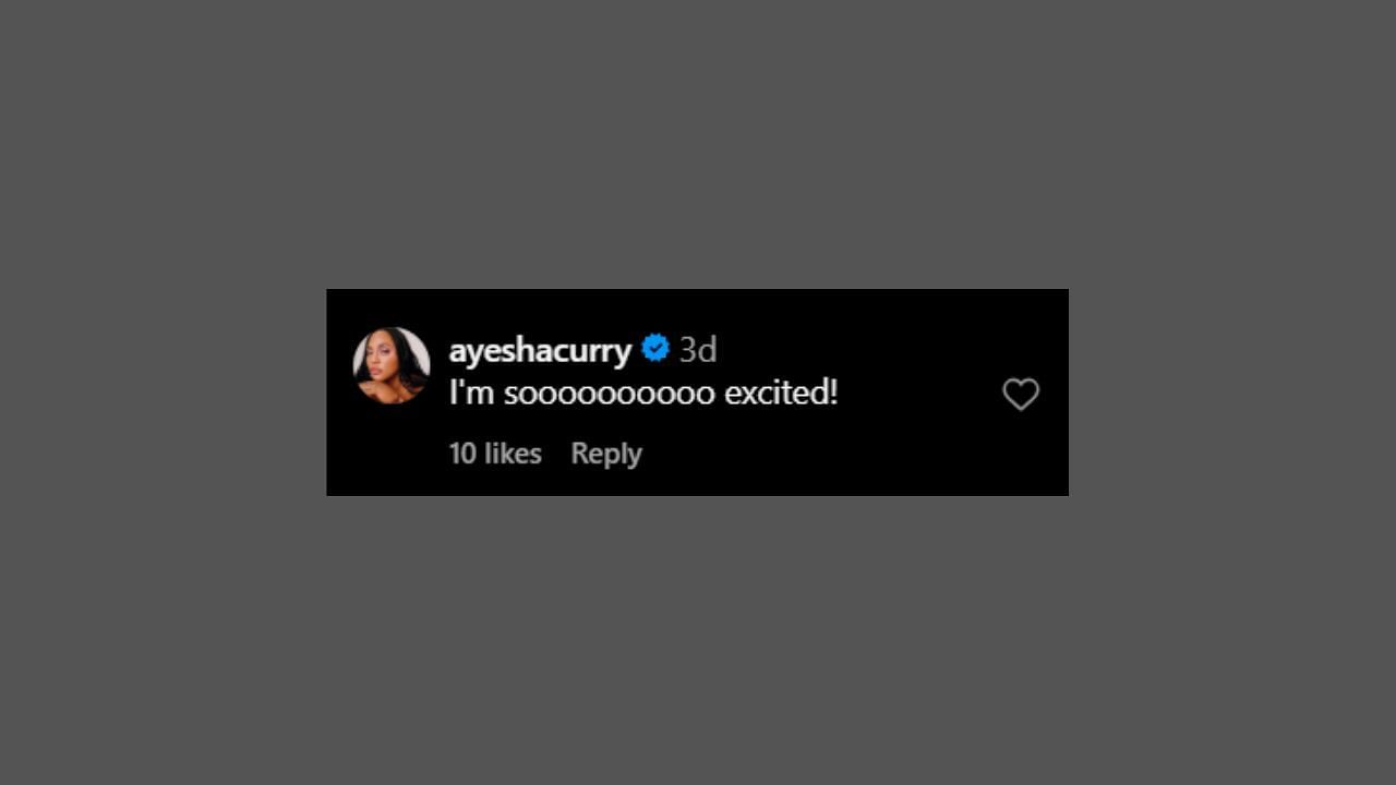 Ayesha Curry reacts to the new product teaser on Sweet July&#039;s IG post. (Credits: @sweetjulyskin/Instagram)