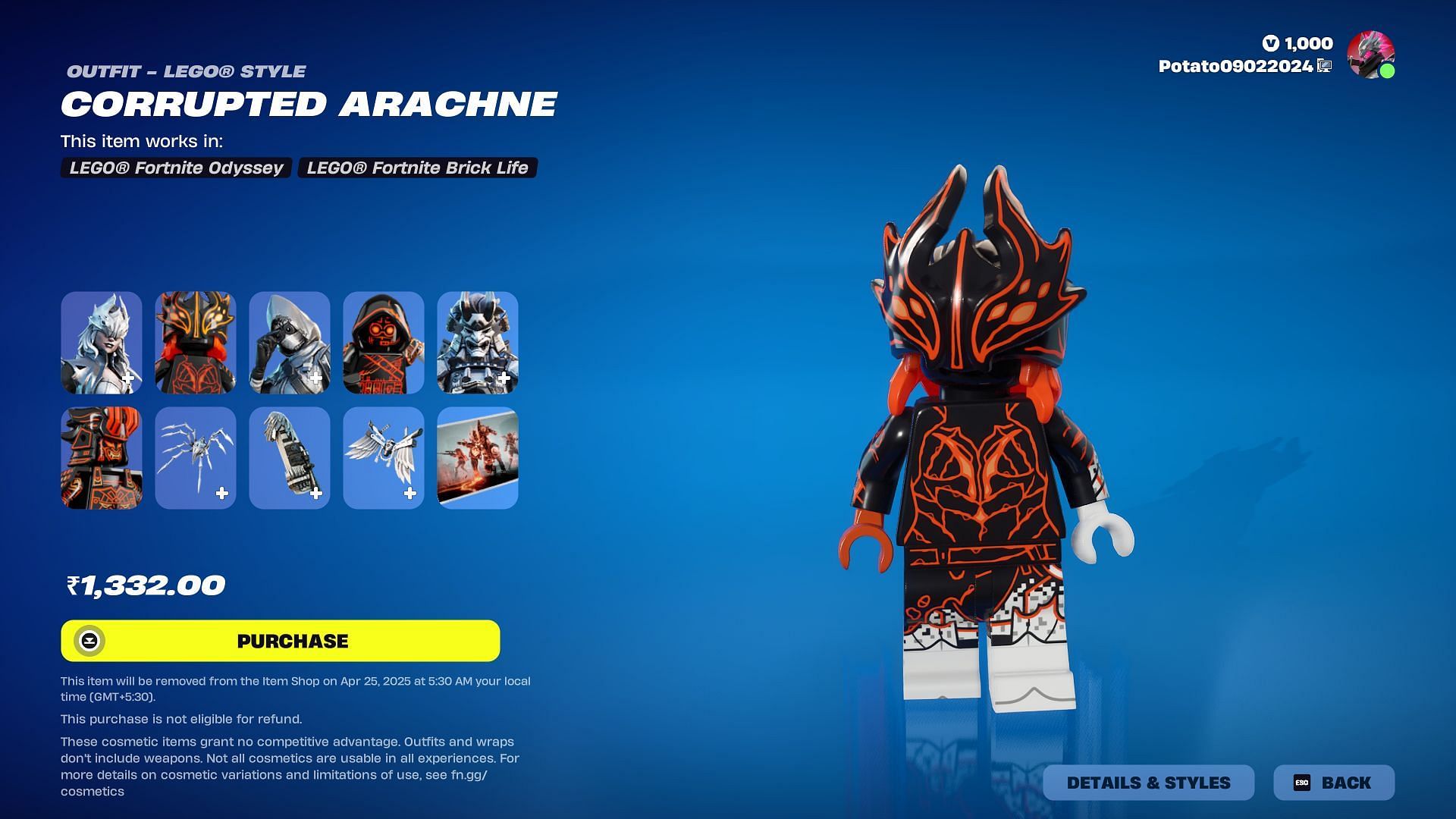 The Corrupted Legends Pack will remain listed until April 25, 2025 (Image via Epic Games)