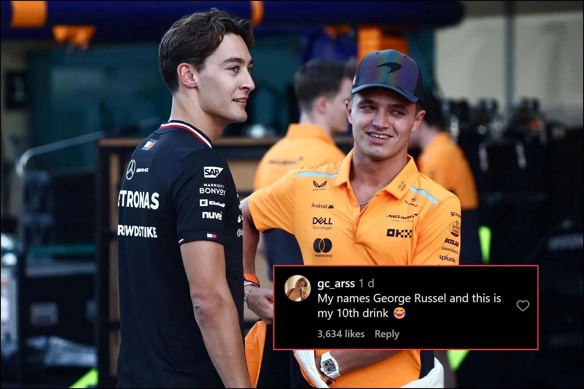 Fans react to George Russell and Lando Norris