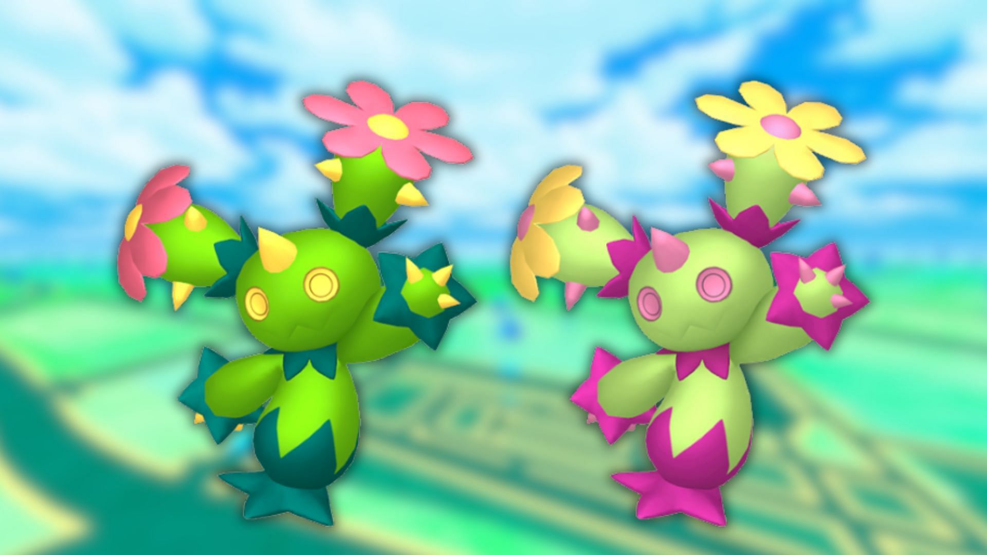 Maractus and its shiny variant (Image via The Pokemon Company)