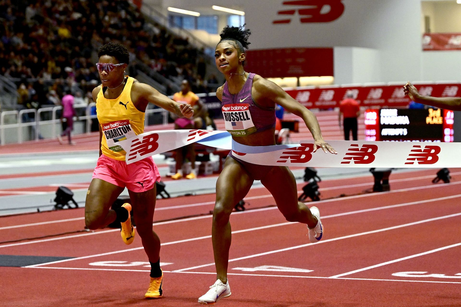 Masai Russell at the New Balance Indoor Grand Prix - Source: Getty