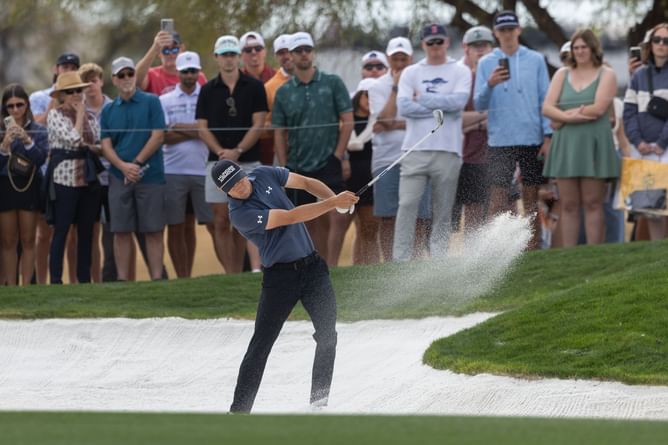 WATCH: Jordan Spieth saves par from under a bush at the WM Phoenix Open