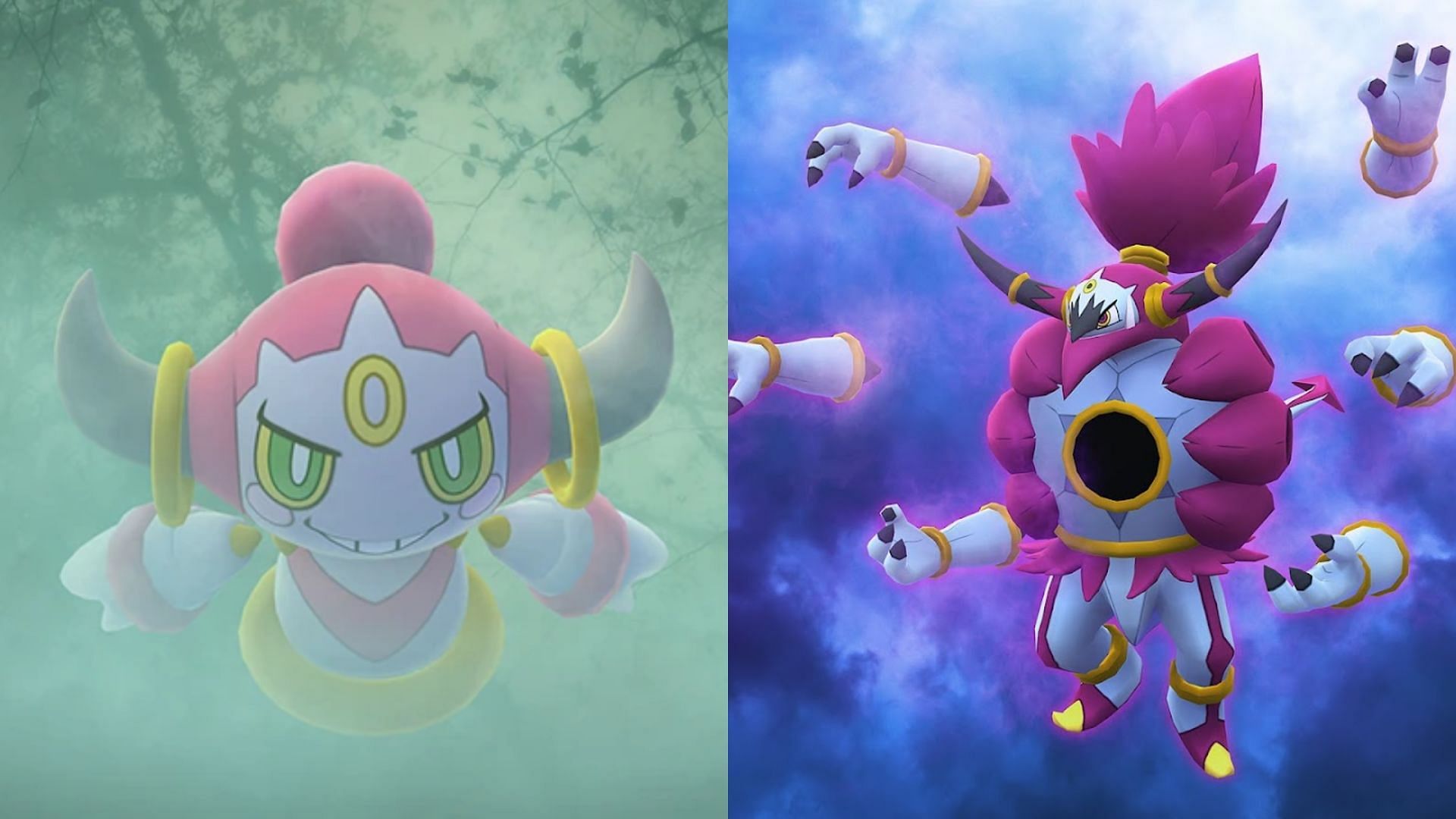 Both forms of Hoopa (Image via TPC)