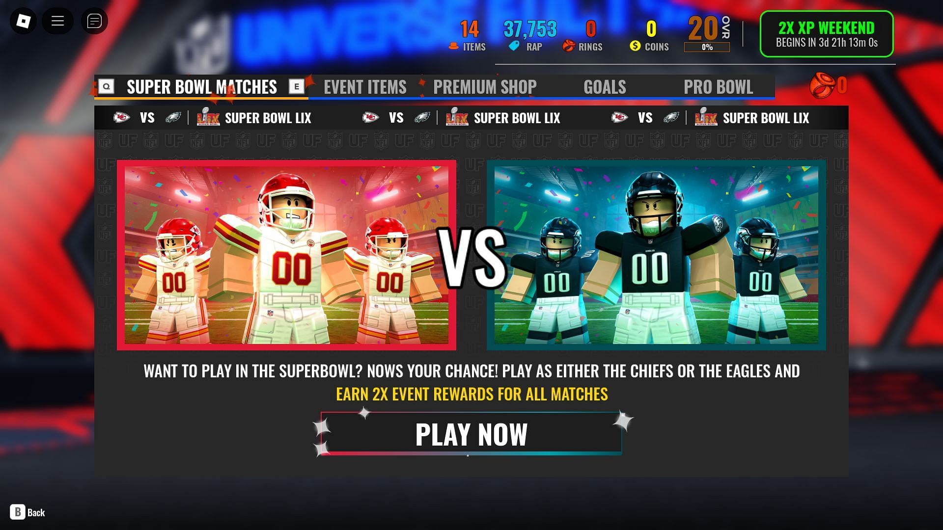 The Super Bowl event (Image via Roblox)