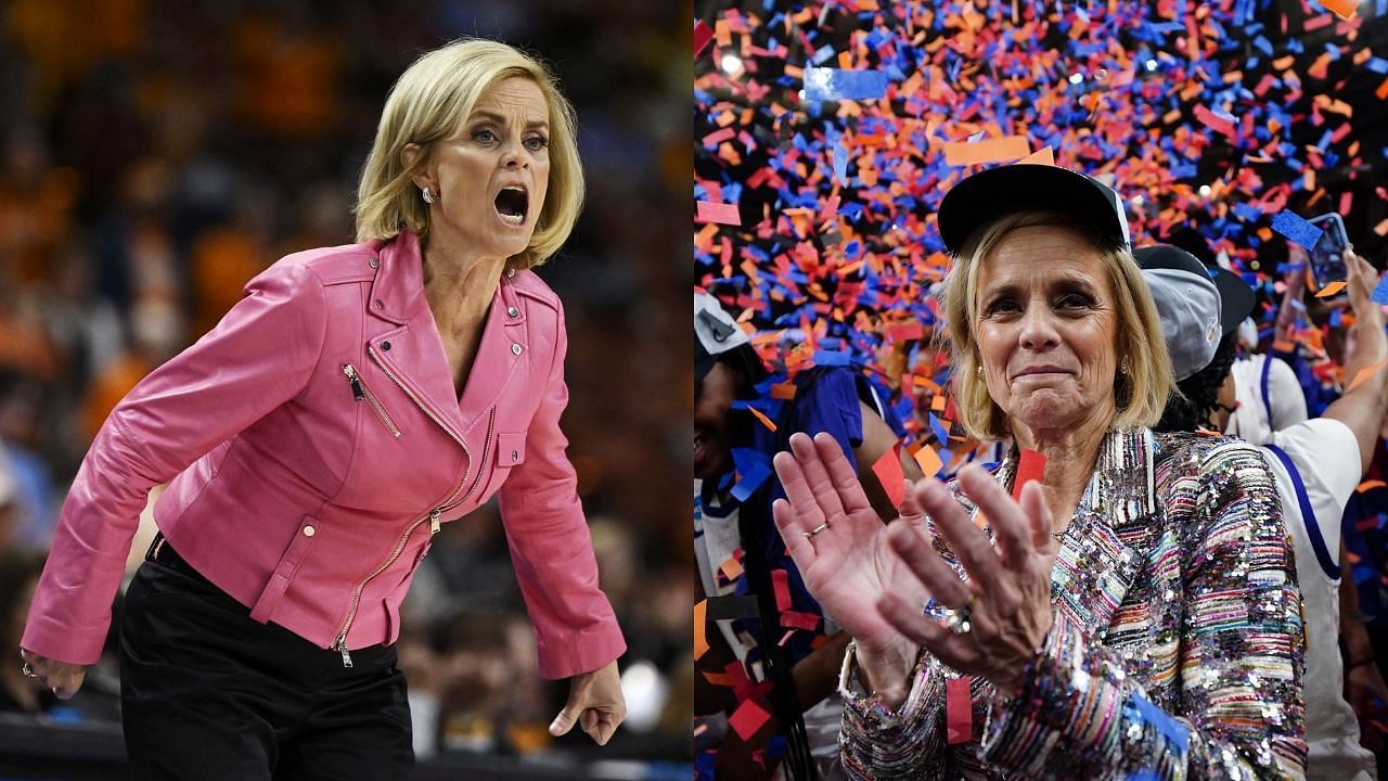 Kim Mulkey gives a shout out to clothing brand with snaps of herself in sparkly pink jacket from LSU vs Georgia