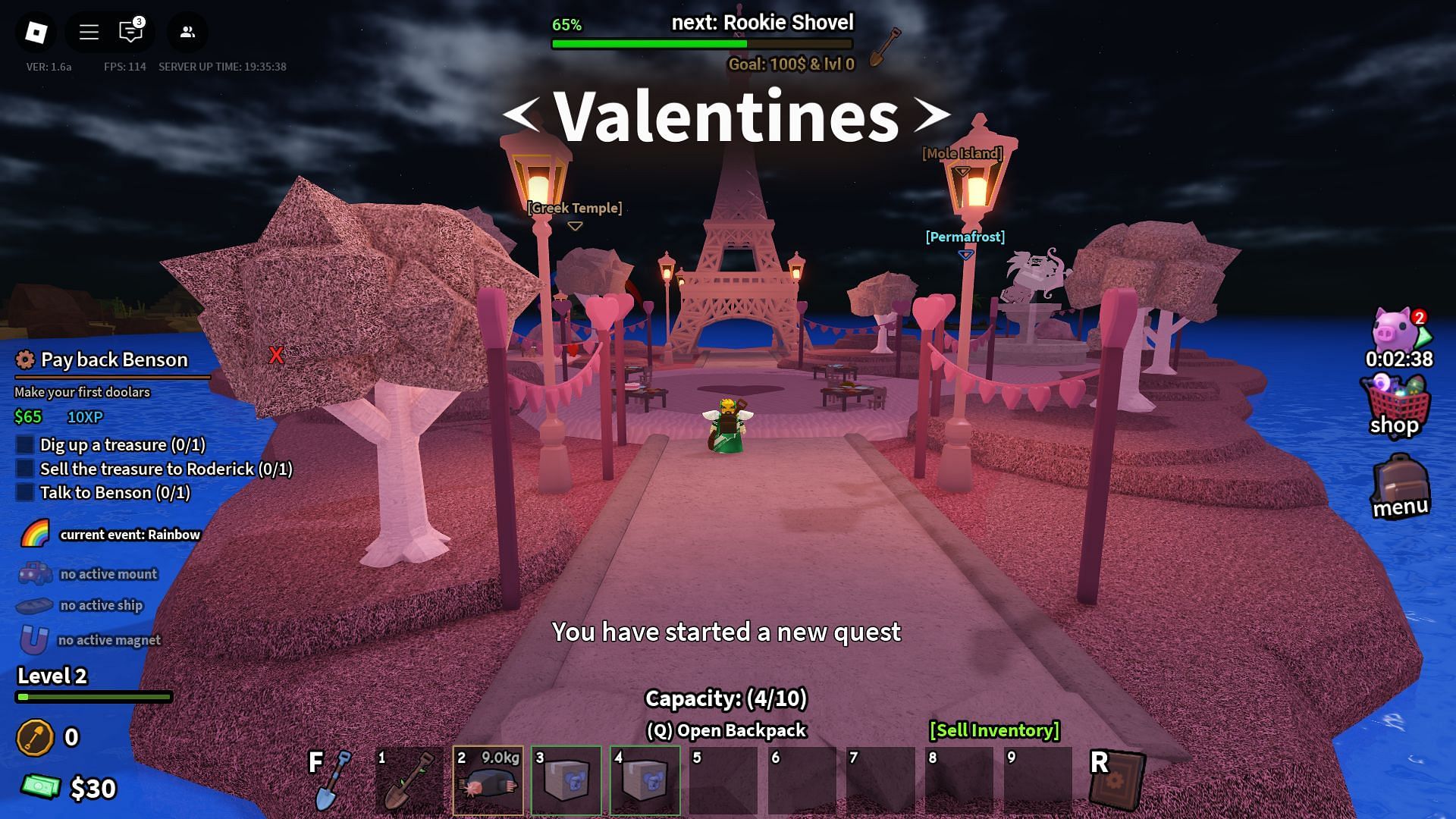 The Valentines Island is all pink (Image via Roblox)