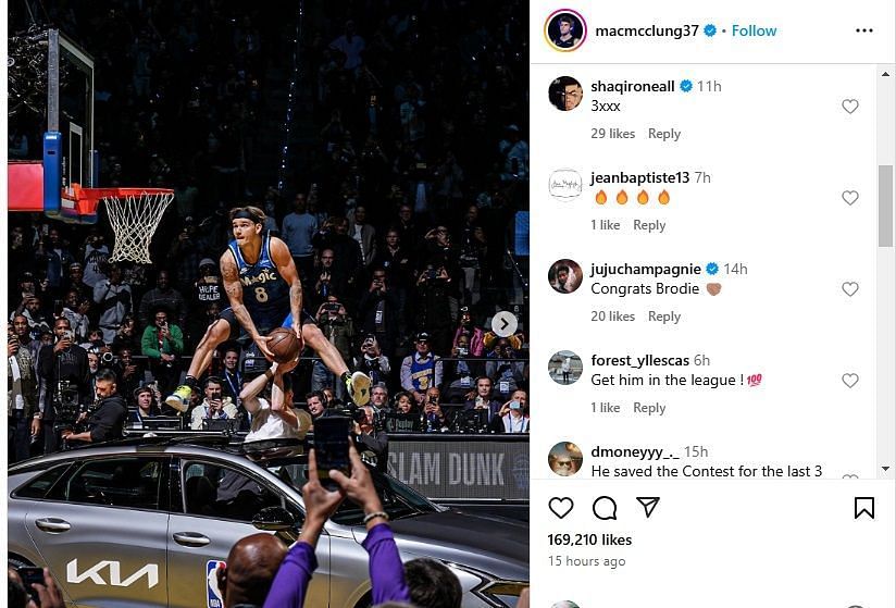 Shaqir O&#039;Neal&#039;s Insta response to Mac&#039;s dunks (Photo Credit: Instagram/@shaqironeall)