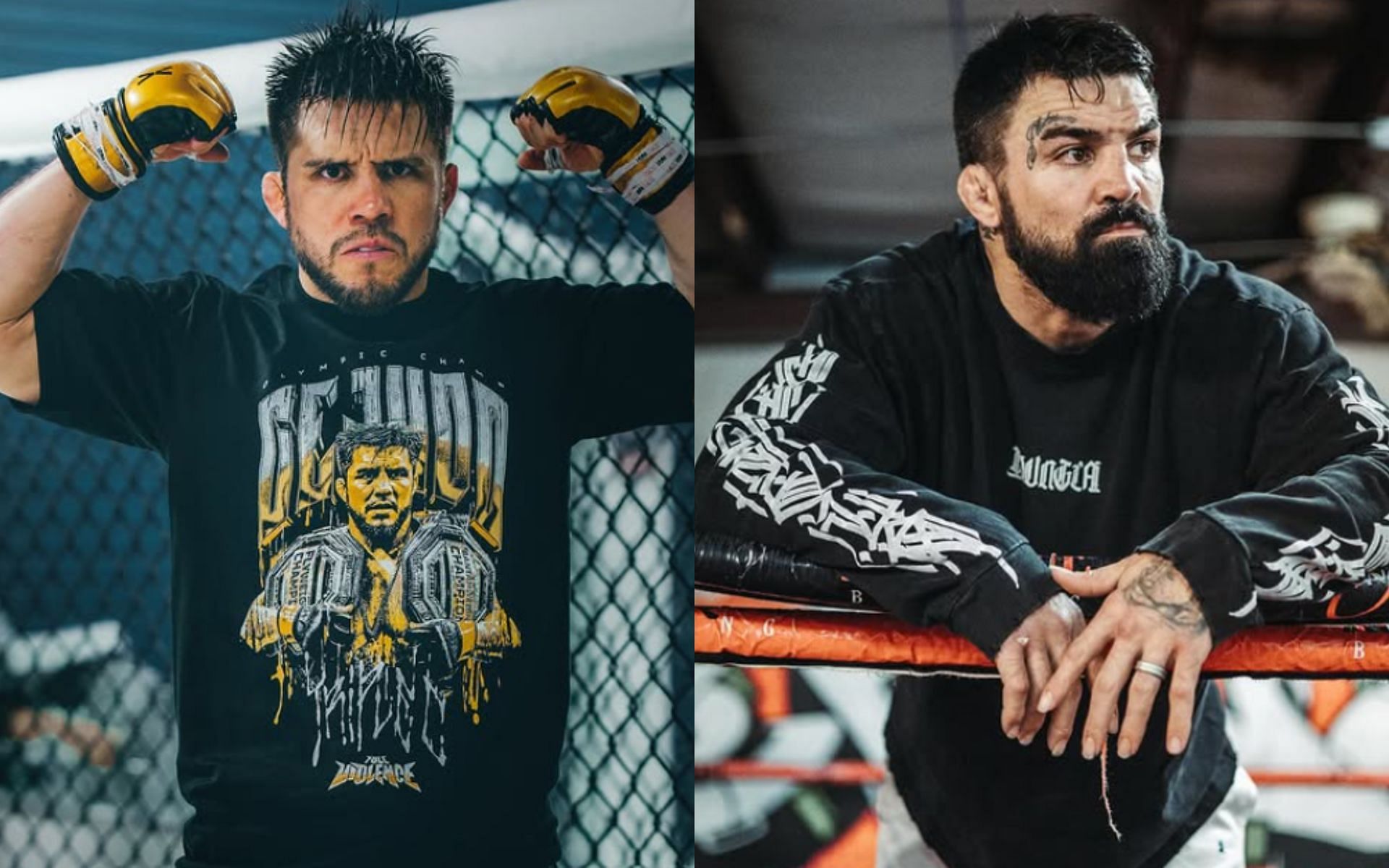 Mike Perry (right) comments on Henry Cejudo