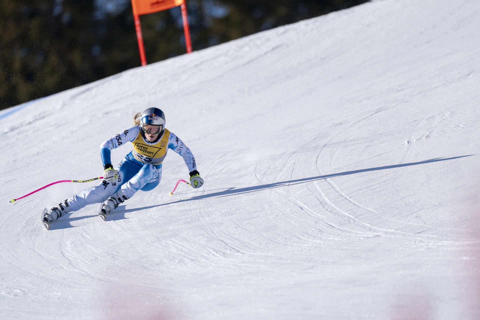 Lindsey Vonn at the 2025 Audi Fis Alpine World Ski Championships - Women&#039;s Downhill Training (Image Source: Getty)