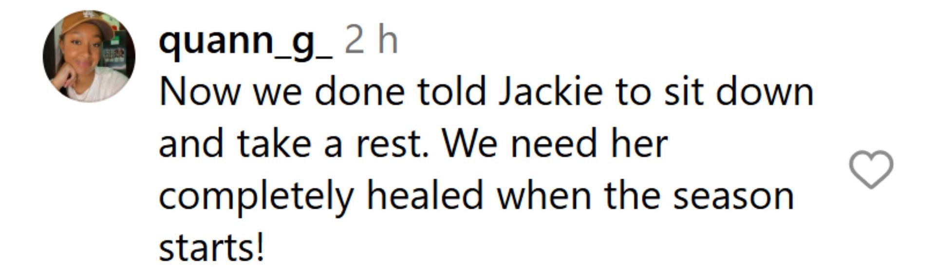 Several Jackie Young fans shared the same sentiment