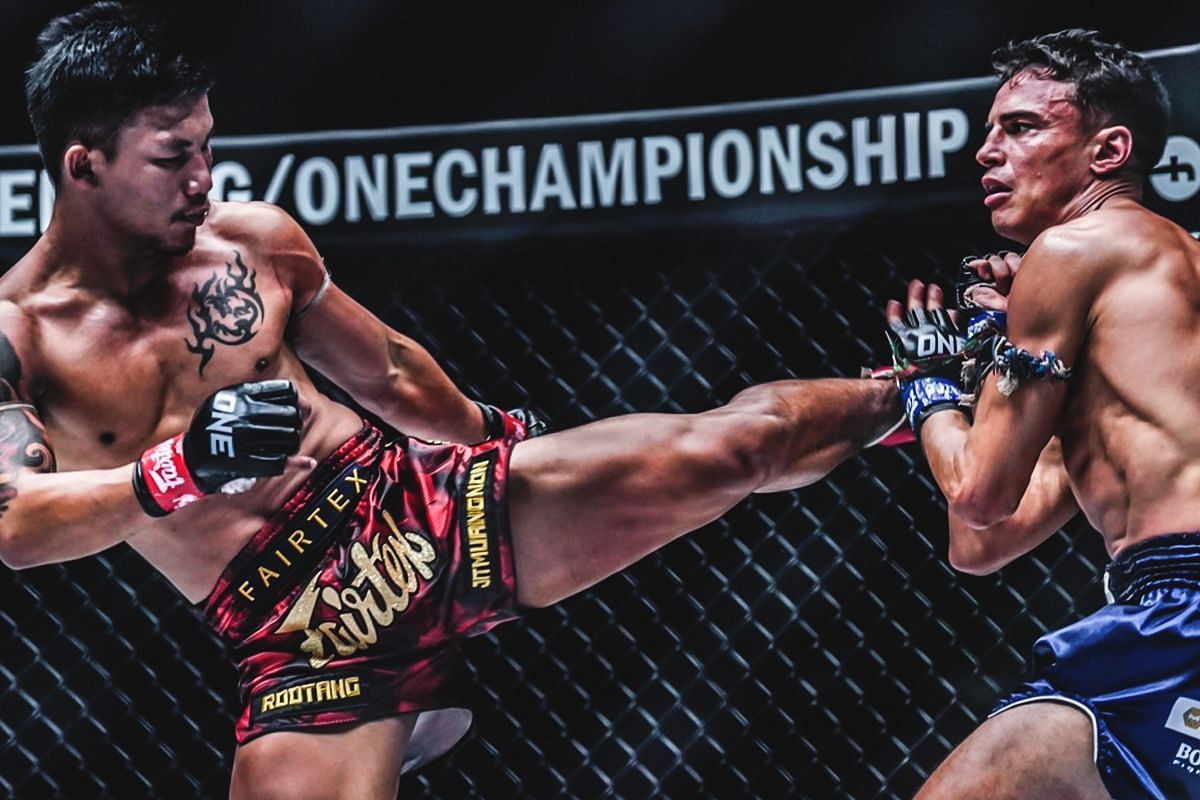 Rodtang fighting Joseph Lasiri in November 2022. [Photo via: ONE Championship]