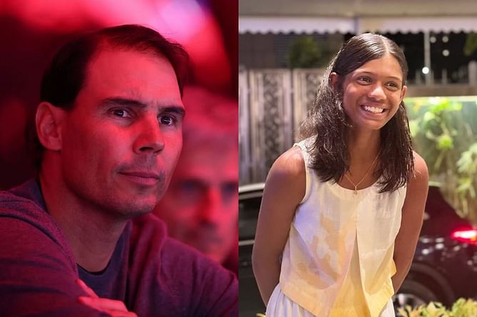 Rafael Nadal spotted at his academy as he keeps a close eye on Indian prodigy Maaya Rajeshwaran Revathi during training
