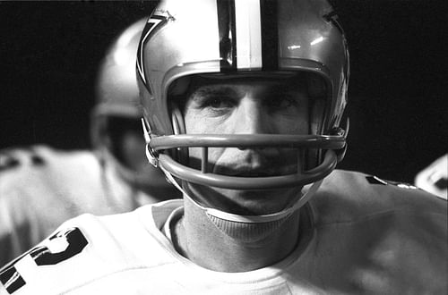 Roger Staubach, Close up portrait during Star Spangled Banner - Source: Getty