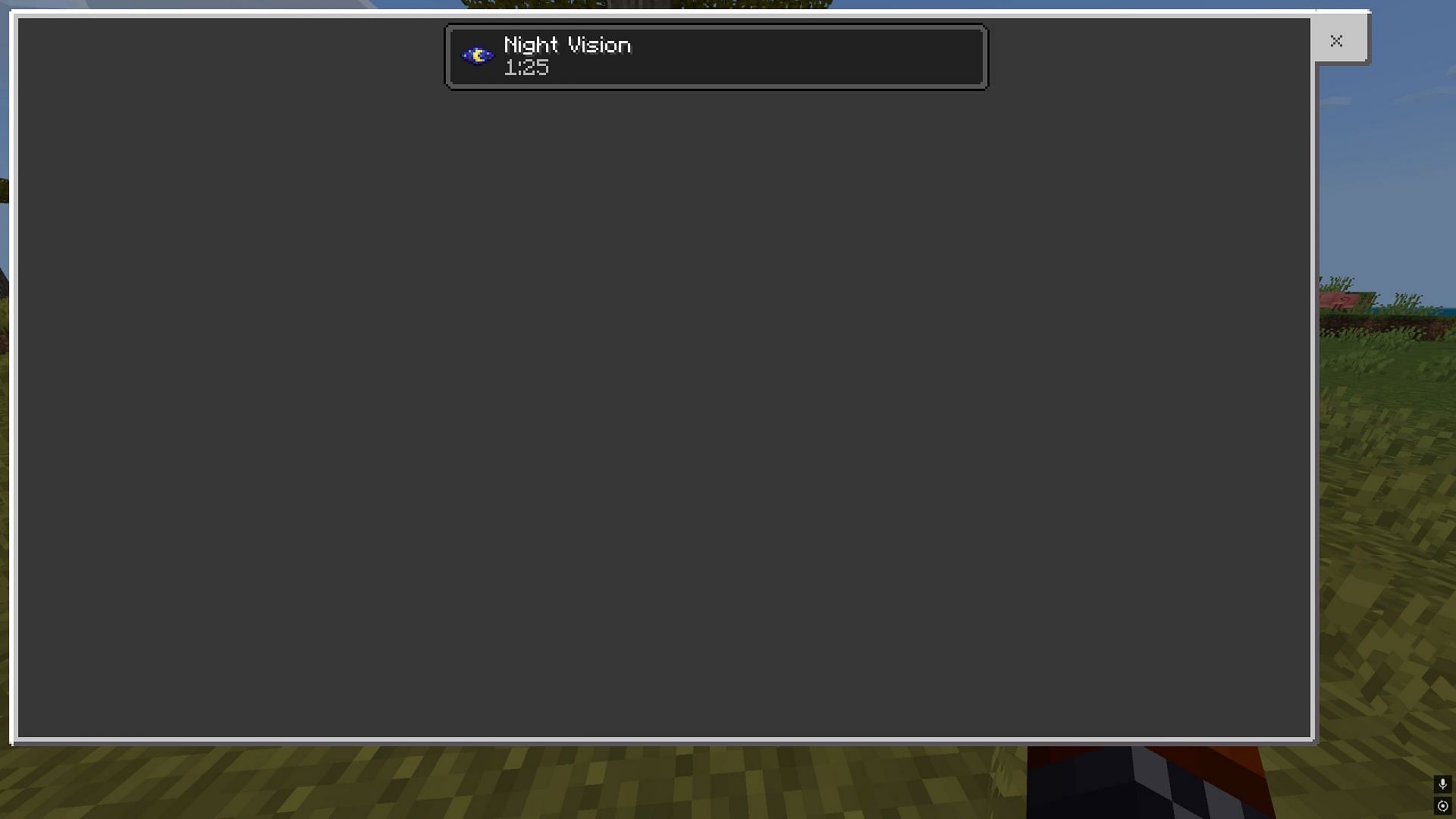 Press the Z button to open the status effect page that shows the details of every effect applied (Image via Mojang Studios || Sportskeeda Gaming)